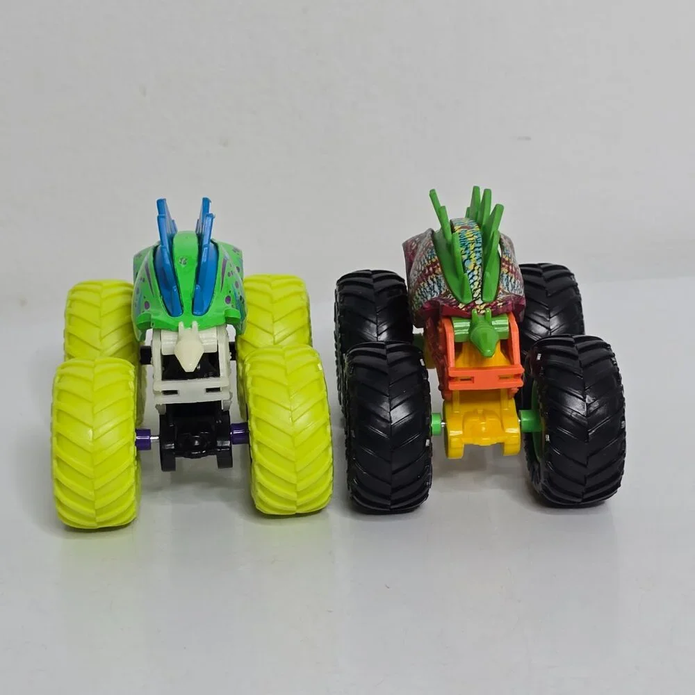 2 Hot Wheels Motosaurus Monster Jam Trucks Lot Dinosaur 1:64 Stegosaurus Diecast